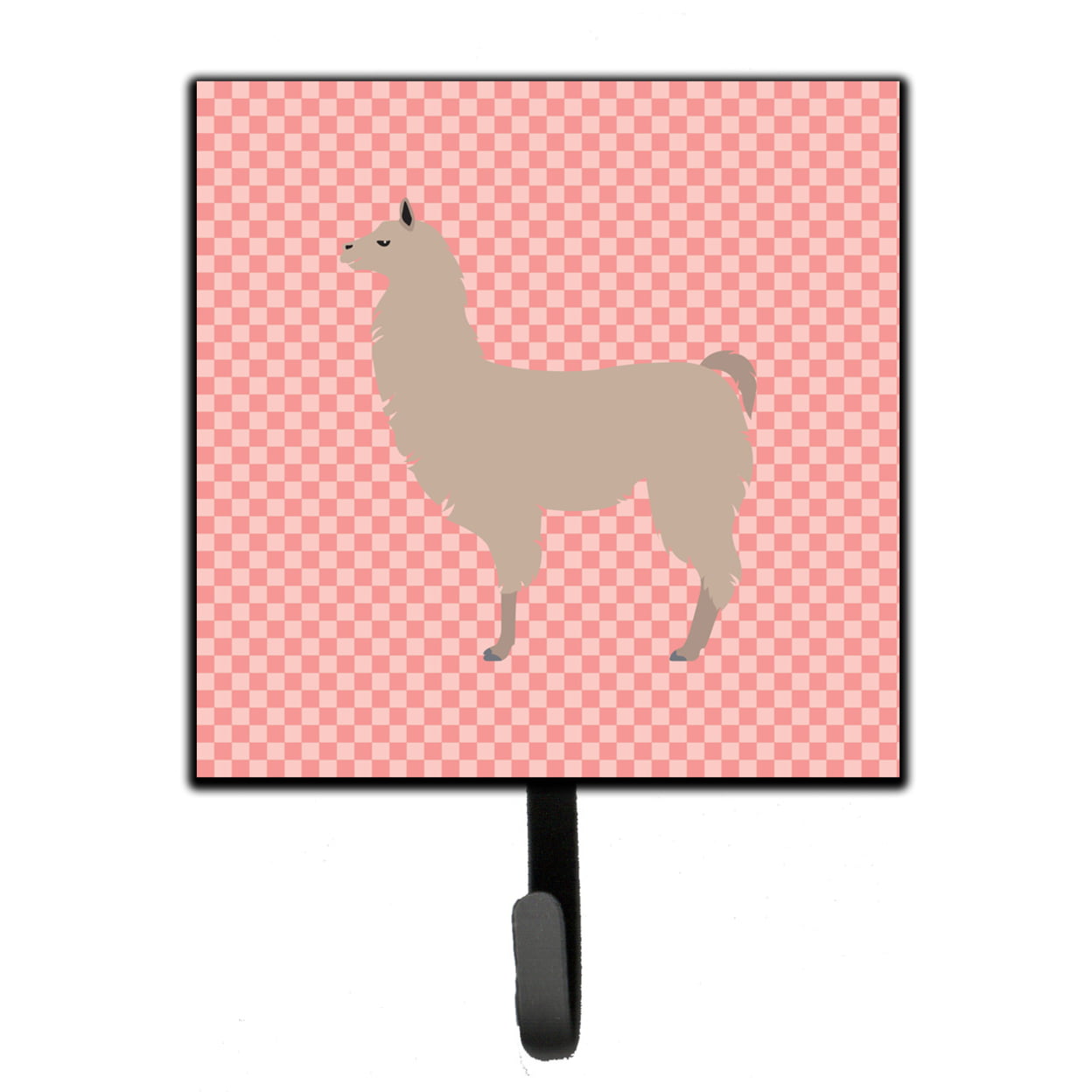 Llama Pink Check Leash or Key Holder