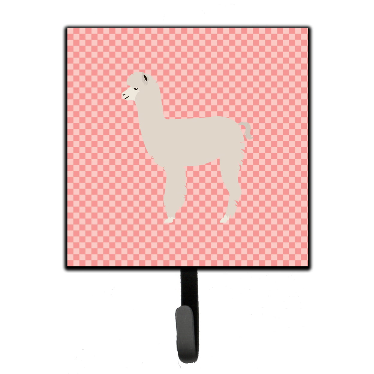 Alpaca Pink Check Leash or Key Holder