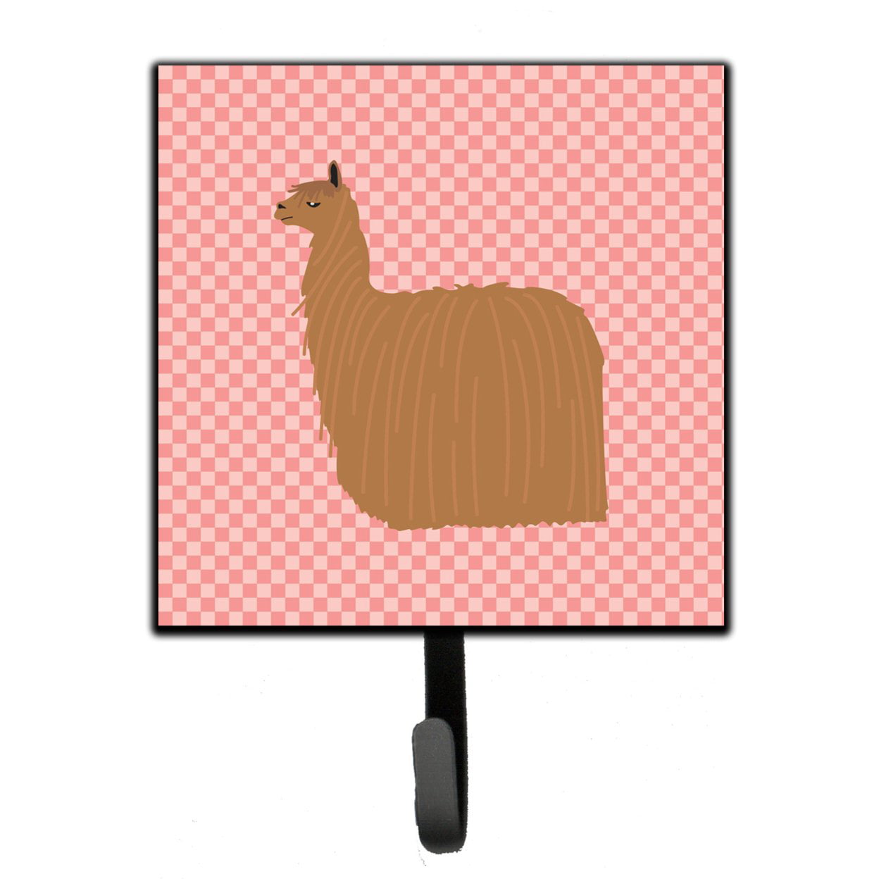 Alpaca Suri Pink Check Leash or Key Holder