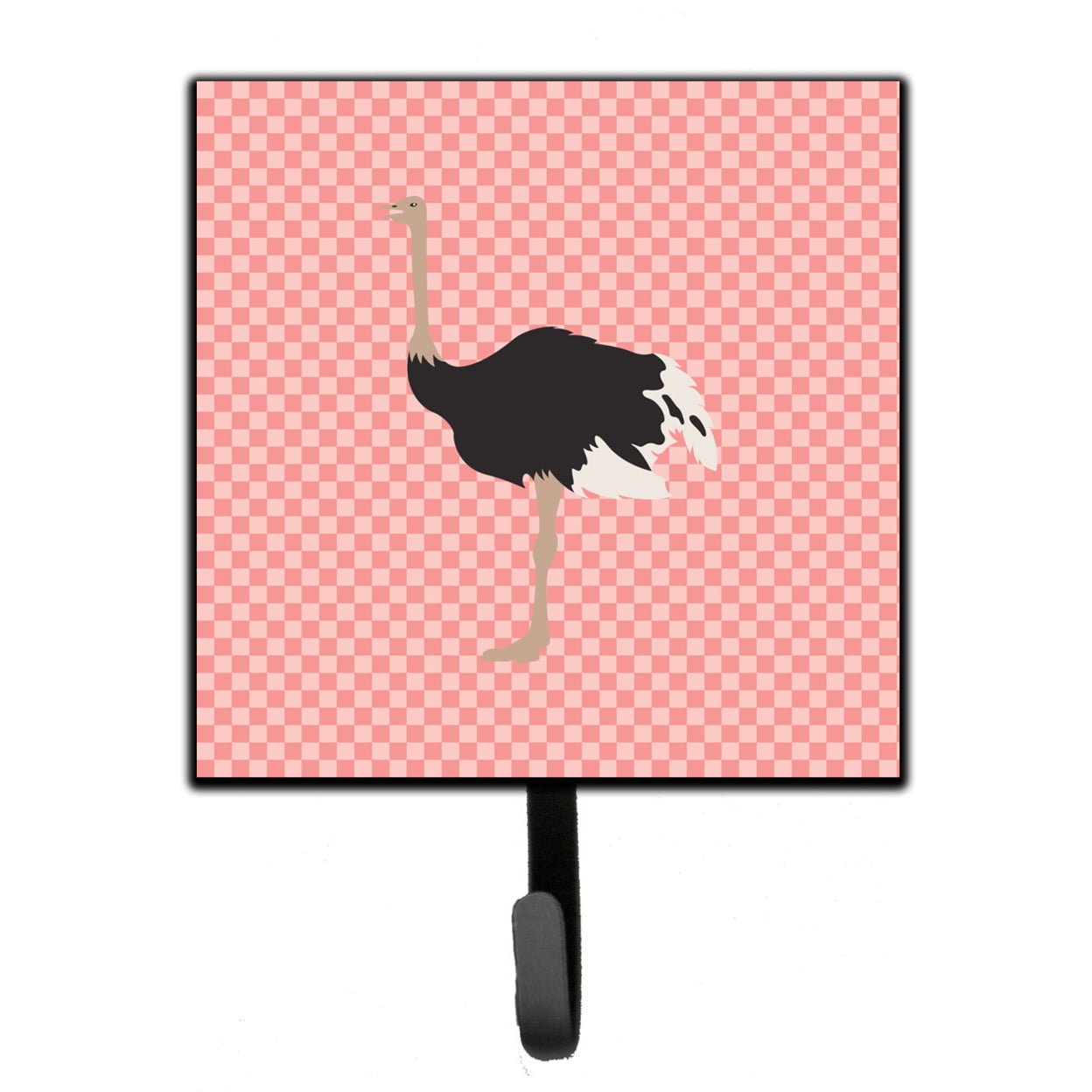 Common Ostrich Pink Check Leash or Key Holder