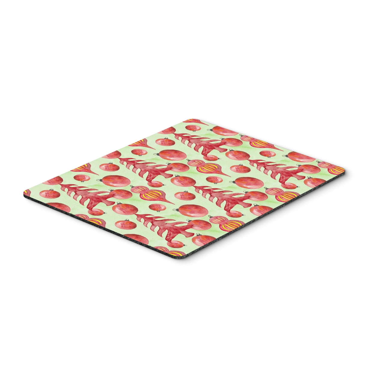 Red Christmas Tree & Ornaments Mouse Pad - Hot Pad or Trivet