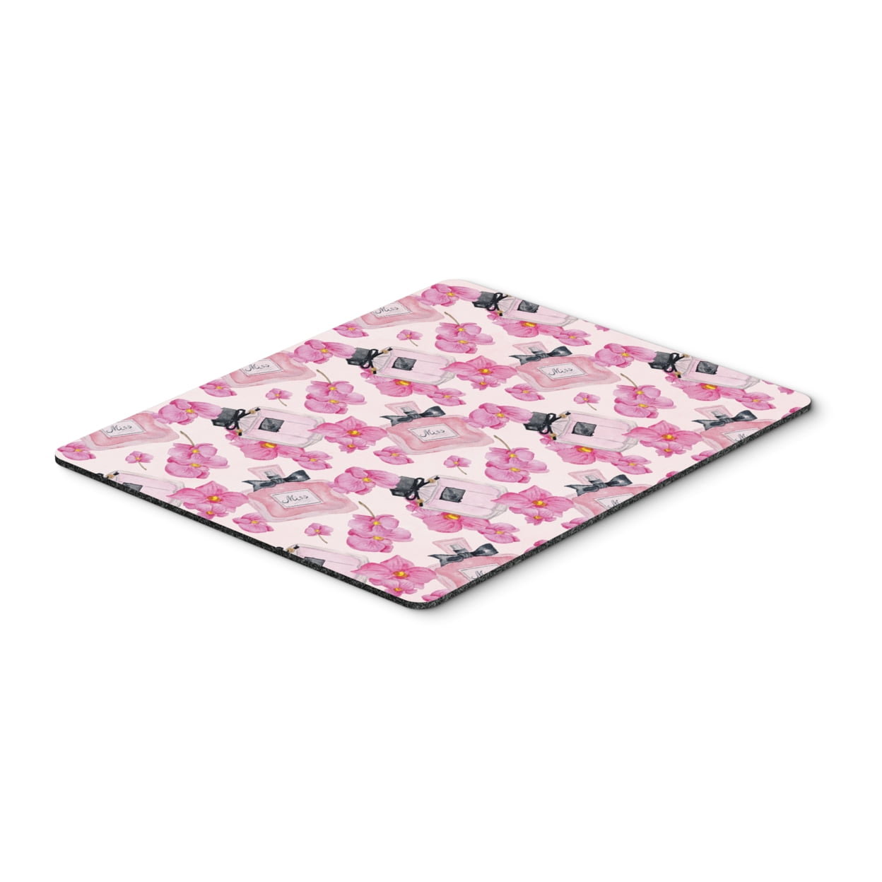 BB7510MP Watercolor Pink Flowers & Perfume Mouse Pad, Hot Pad or Trivet