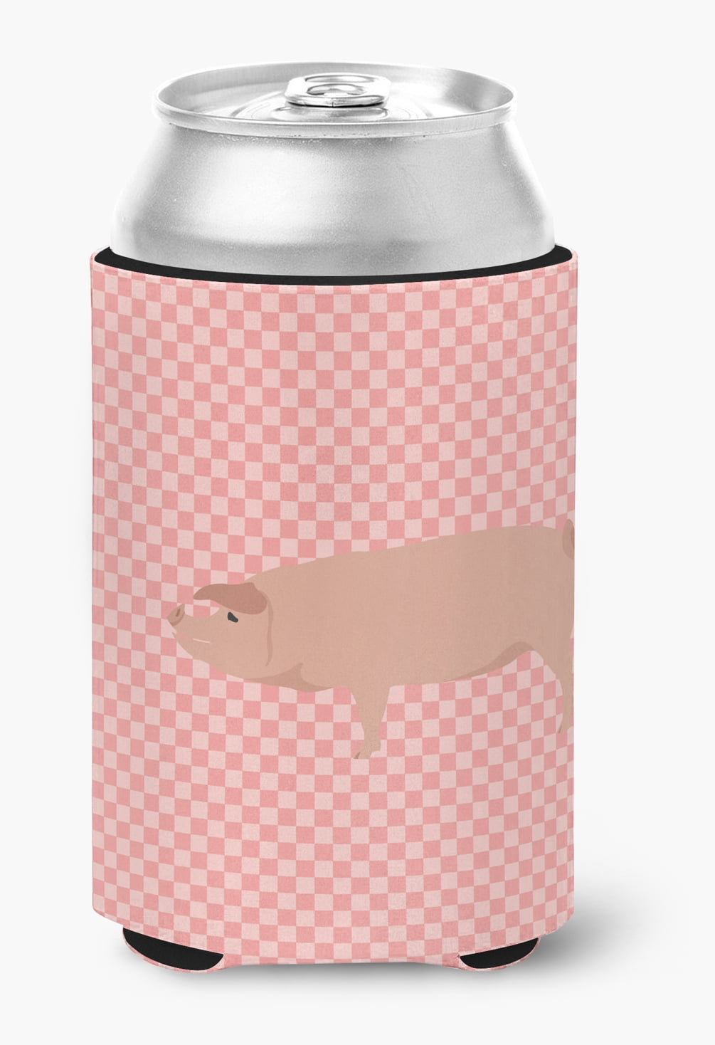 BB7932CC American Landrace Pig Pink Check Can or Bottle Hugger