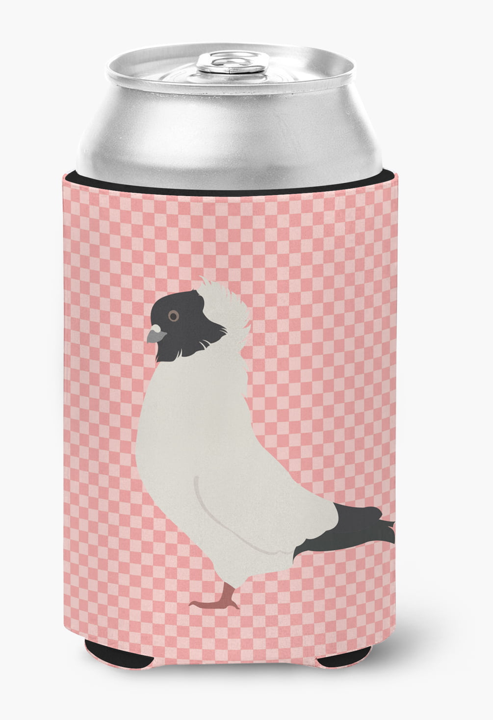 BB7952CC Nun Pigeon Pink Check Can or Bottle Hugger