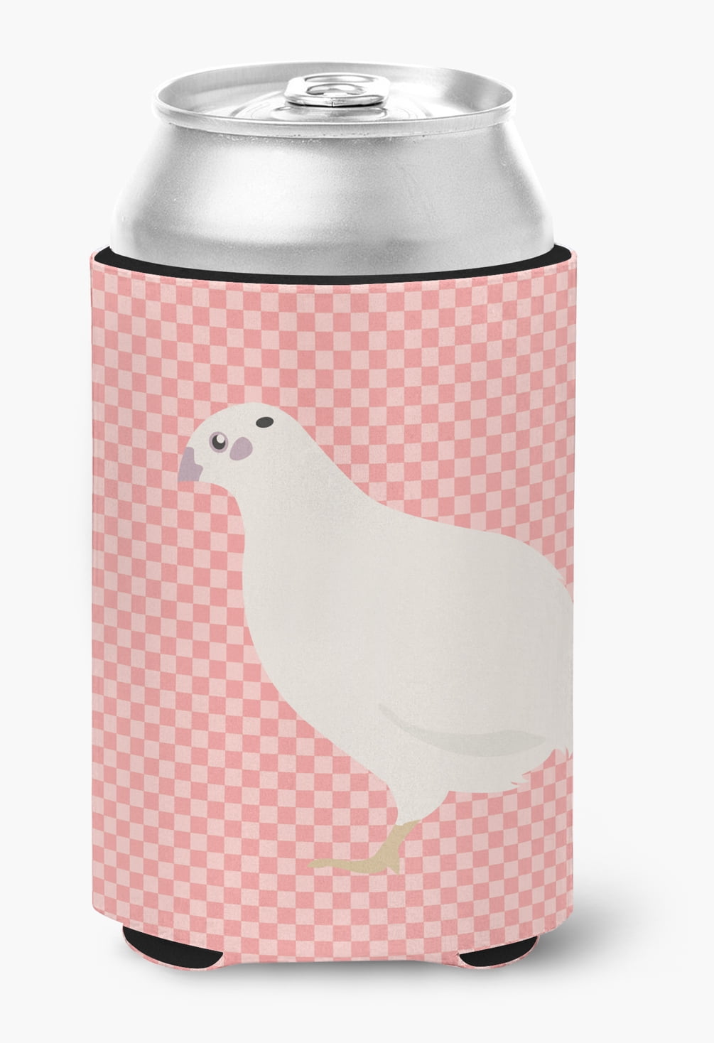 Texas Quail Pink Check Can or Bottle Hugger