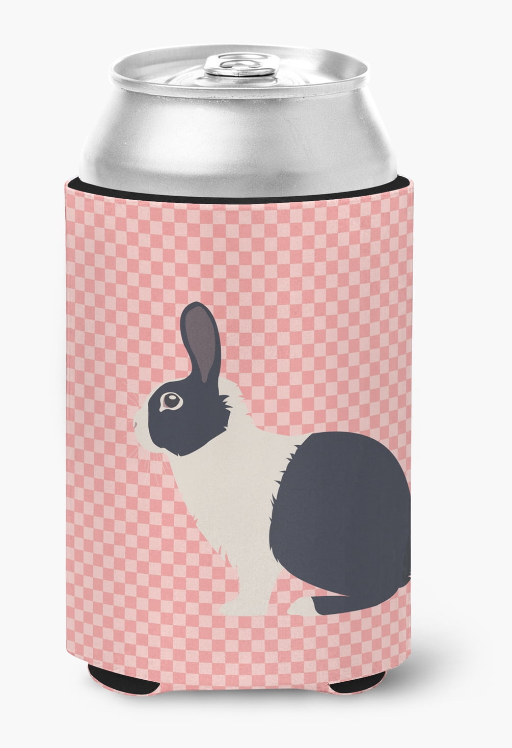 BB7958CC Dutch Rabbit Pink Check Can or Bottle Hugger