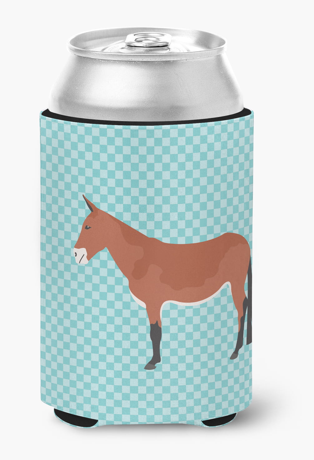 BB8019CC Mule Blue Check Can or Bottle Hugger