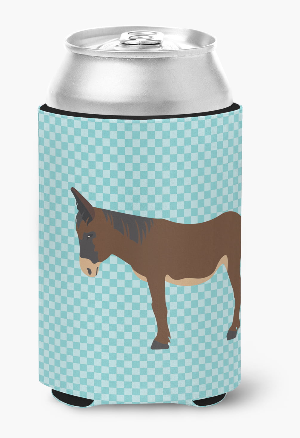 Zamorano-Leones Donkey Blue Check Can or Bottle Hugger - Blue