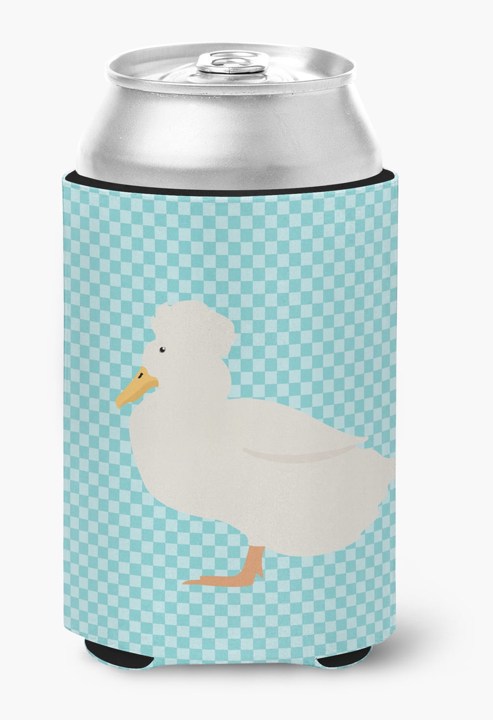 BB8031CC Crested Duck Blue Check Can or Bottle Hugger