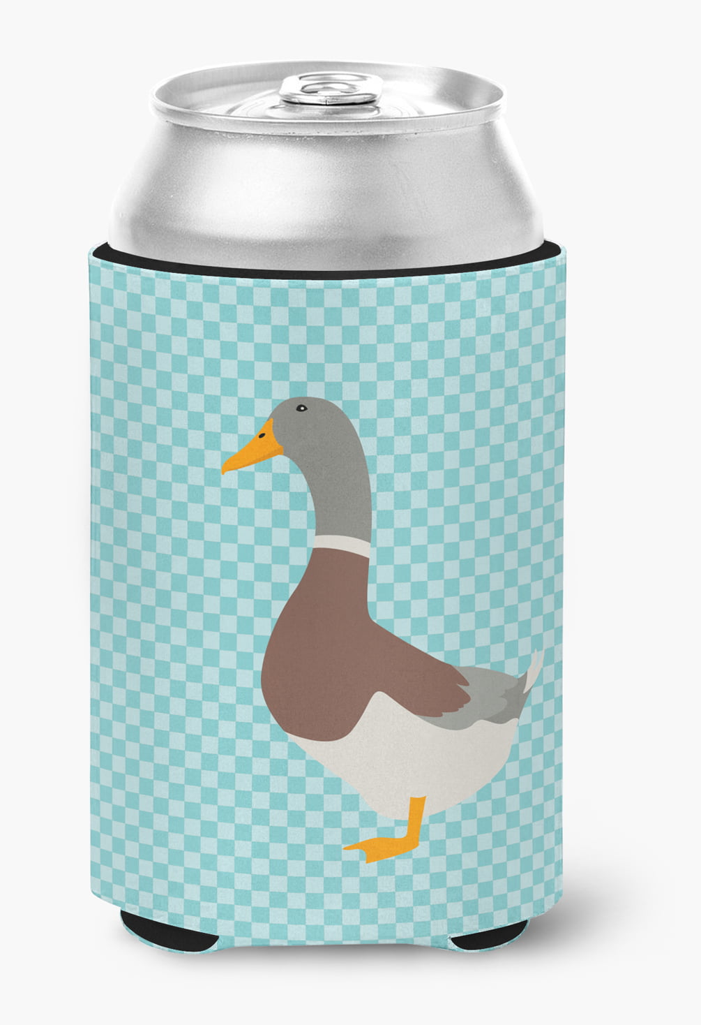 Saxony Sachsenente Duck Blue Check Can or Bottle Hugger