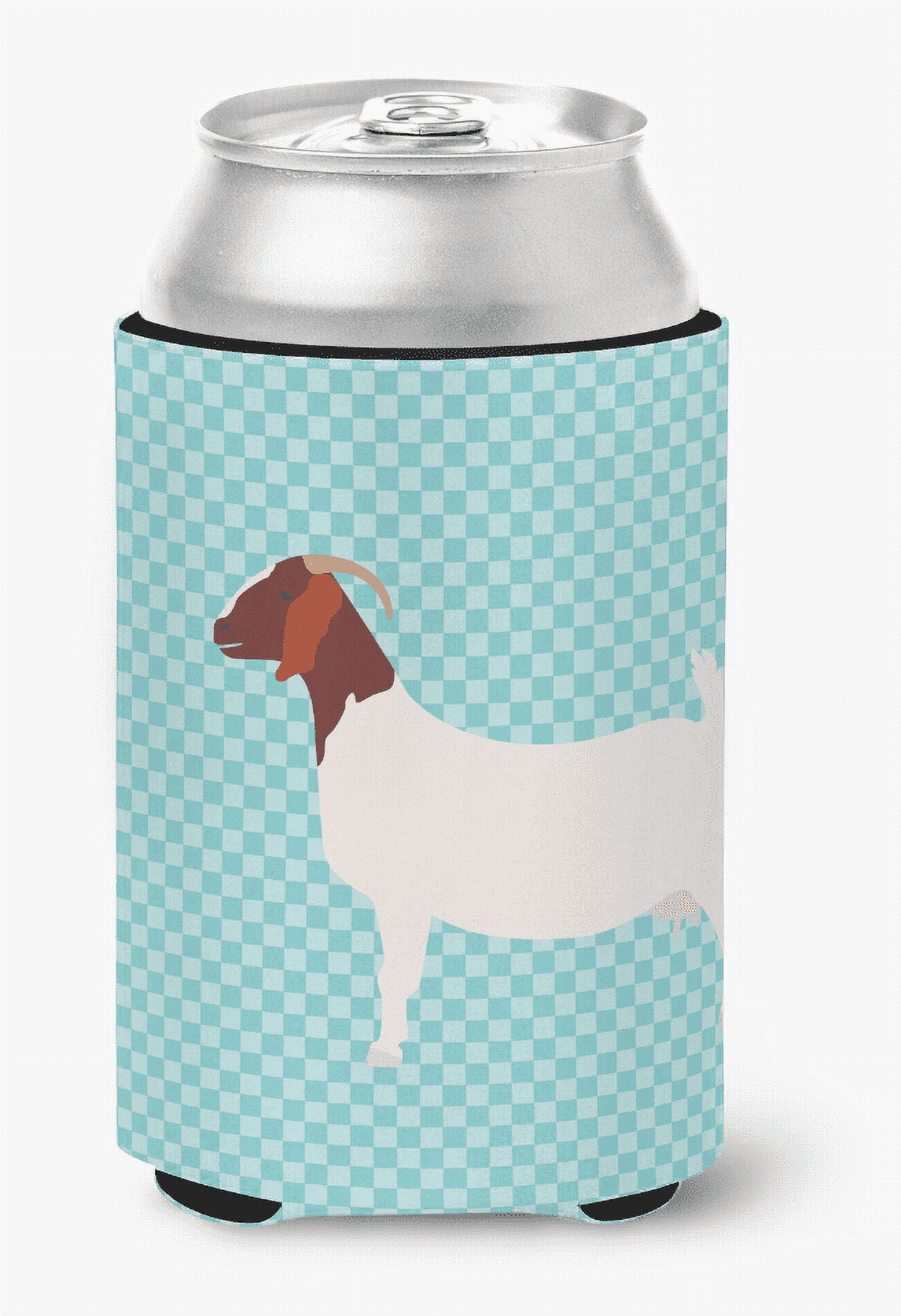 Boer Goat Blue Check Can or Bottle Hugger