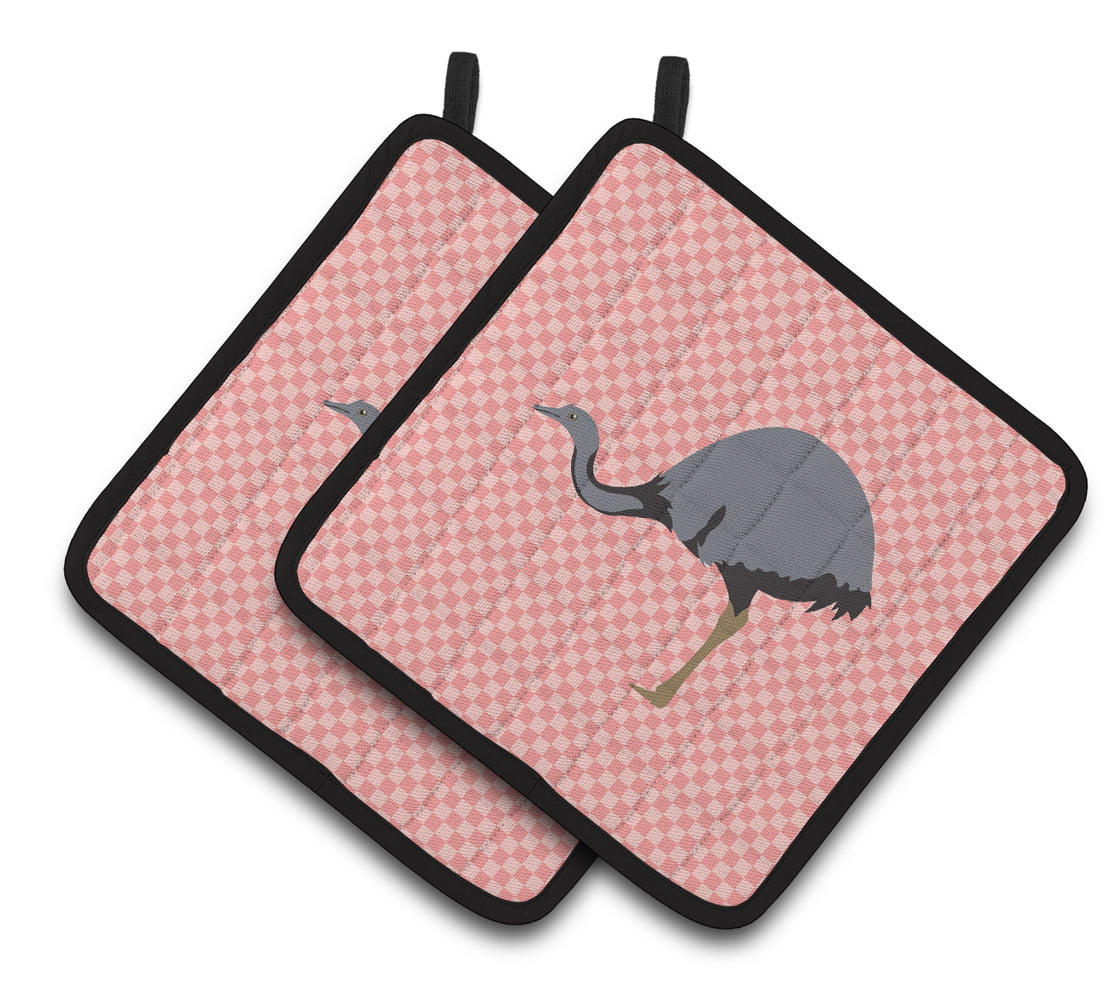 BB7923PTHD Rhea Pink Check Pair of Pot Holders