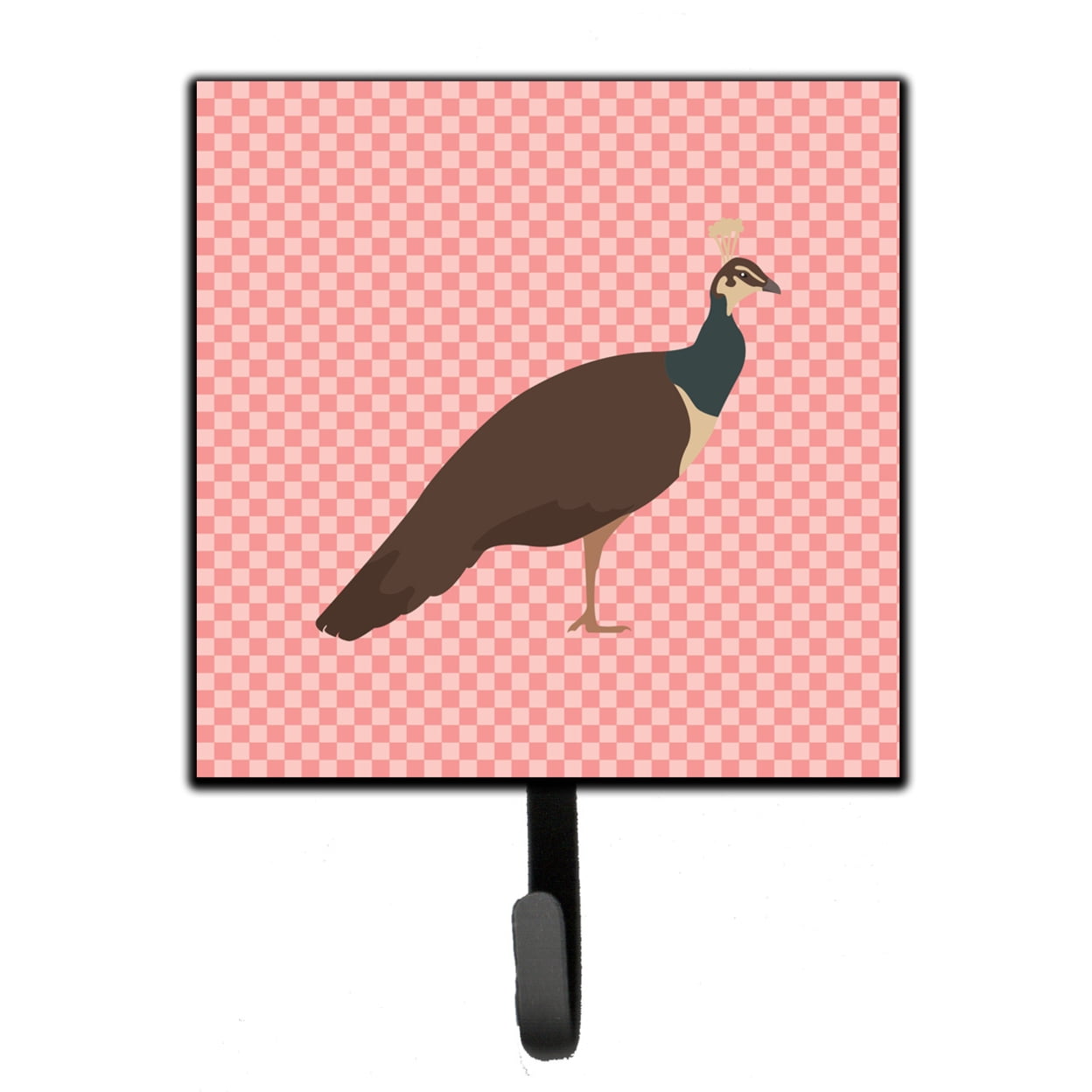 Indian Peahen Peafowl Pink Check Leash or Key Holder
