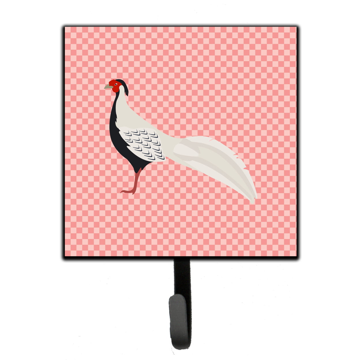 BB7929SH4 Silver Pheasant Pink Check Leash or Key Holder