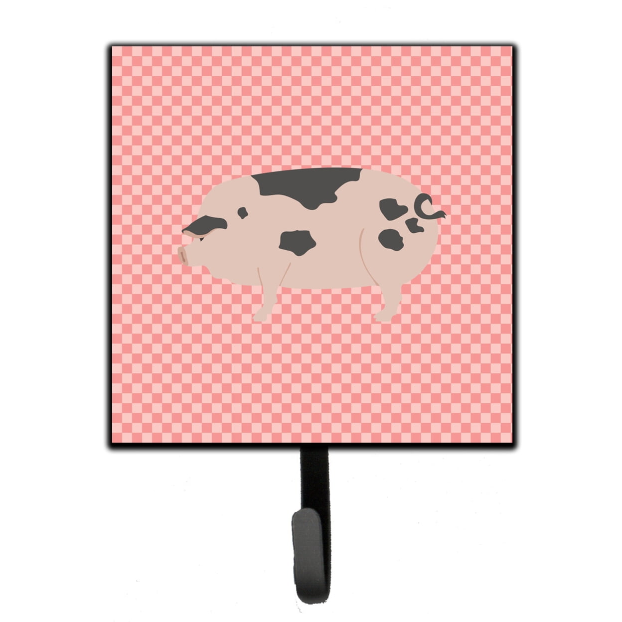 Gloucester Old Spot Pig Pink Check Leash or Key Holder