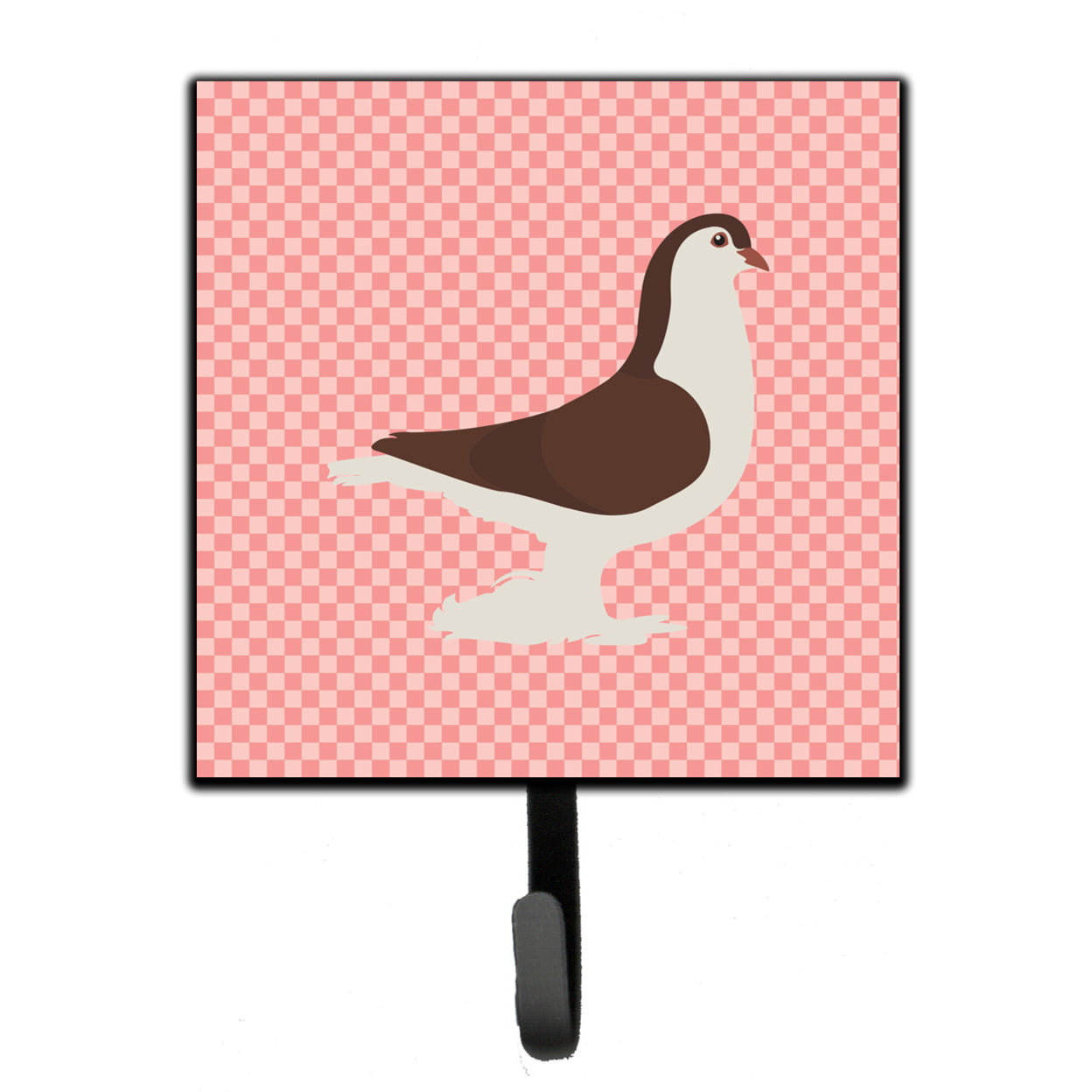 Large Pigeon Pink Check Leash or Key Holder