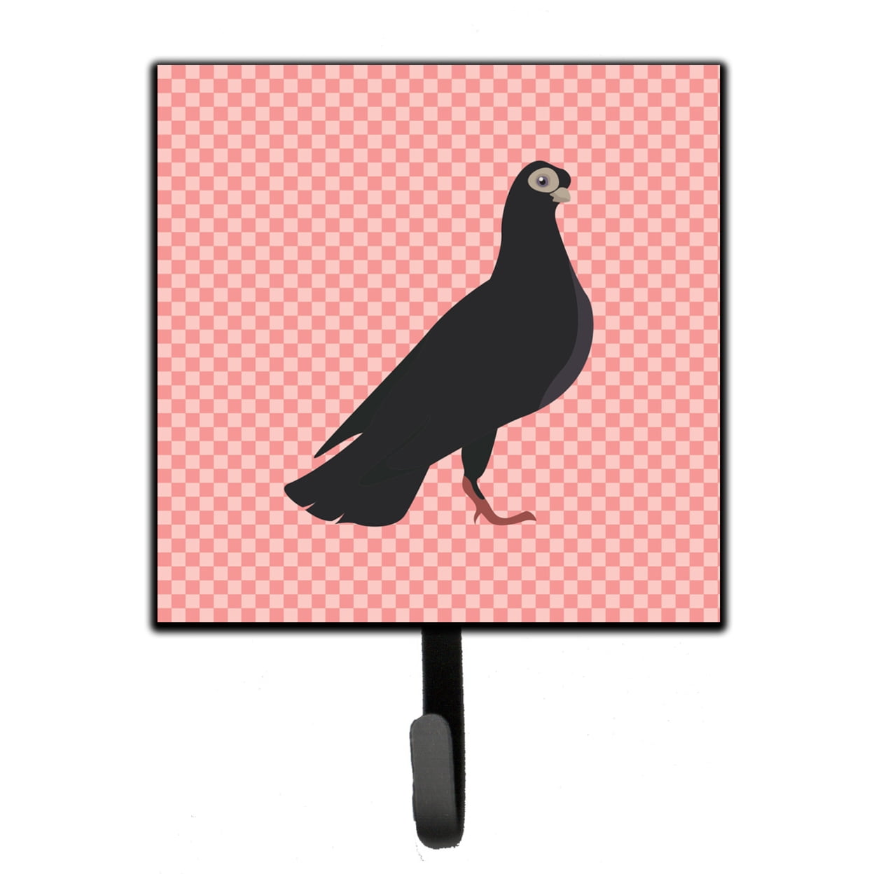 BB7947SH4 Budapest Highflyer Pigeon Pink Check Leash or Key Holder