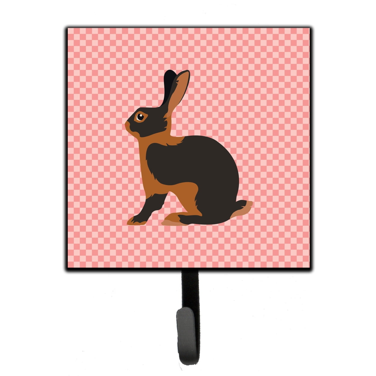 Tan Rabbit Pink Check Leash or Key Holder