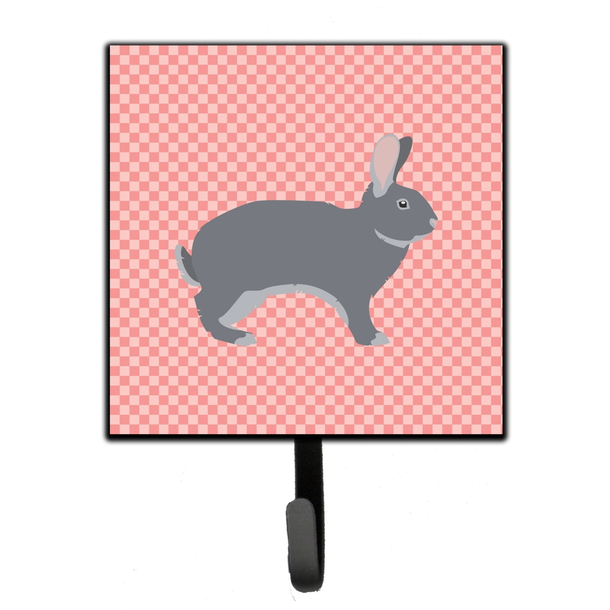 Giant Chinchilla Rabbit Pink Check Leash or Key Holder
