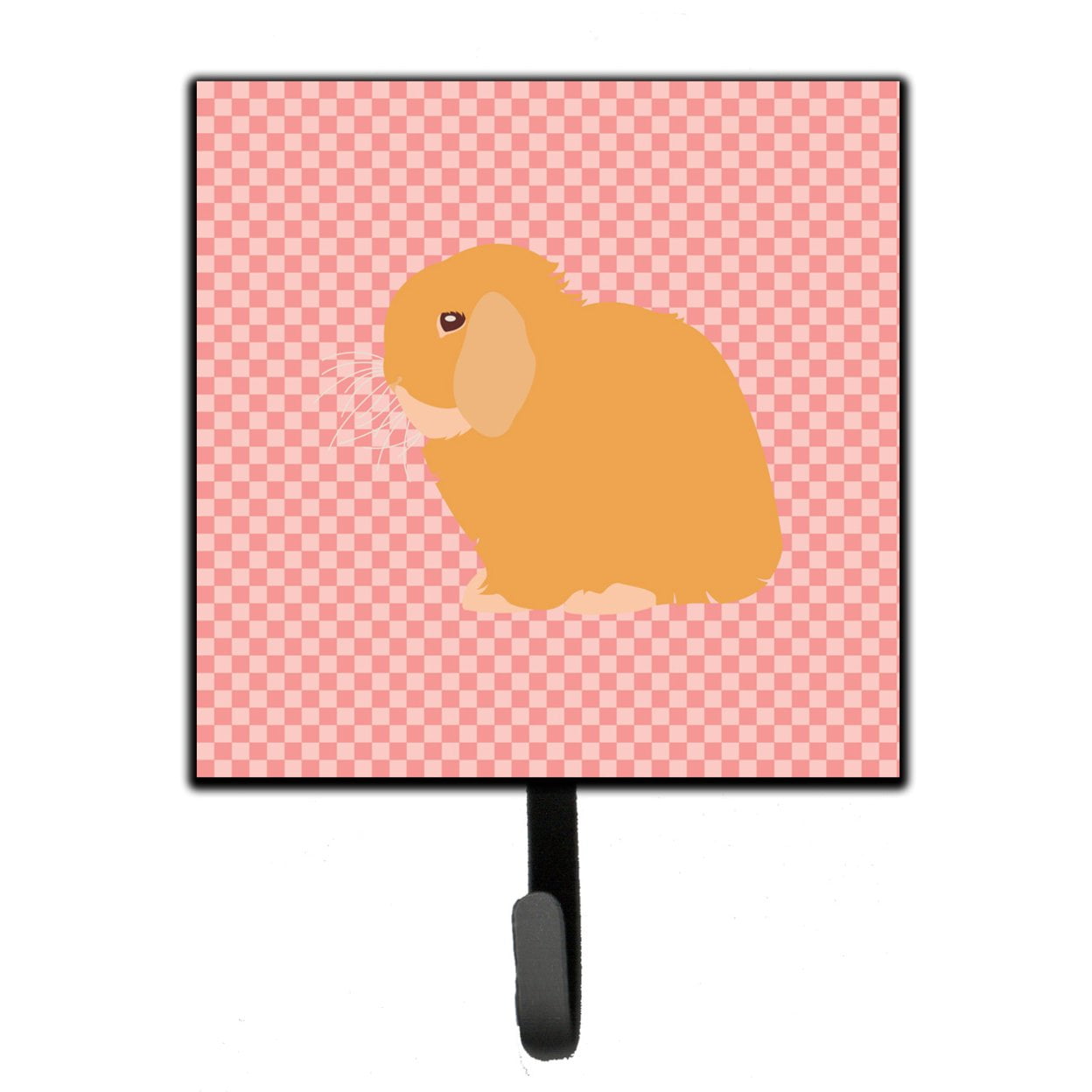 BB7968SH4 Holland Lop Rabbit Pink Check Leash or Key Holder