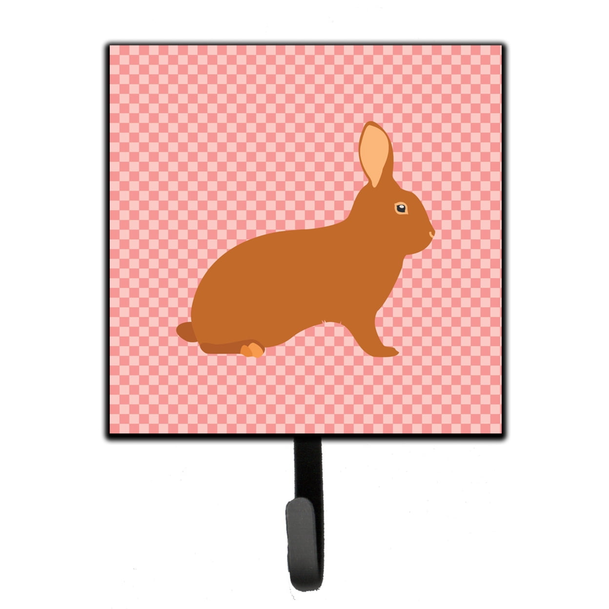 BB7969SH4 Rex Rabbit Pink Check Leash or Key Holder
