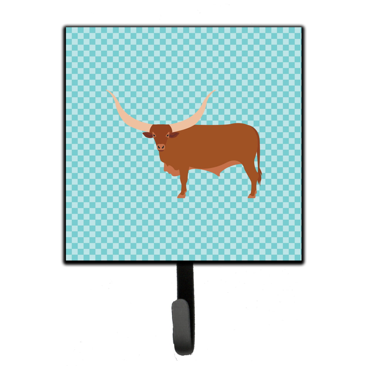 Picture of Carolines Treasures BB7997SH4 Ankole-Watusu Cow Blue Check Leash or Key Holder