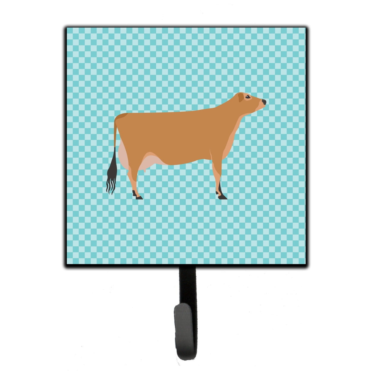 Jersey Cow Blue Check Leash or Key Holder