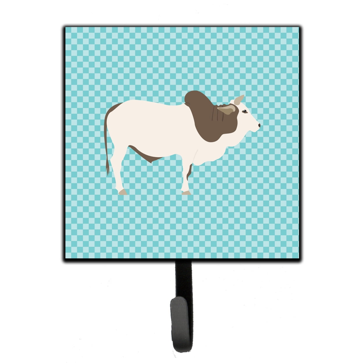 Malvi Cow Blue Check Leash or Key Holder