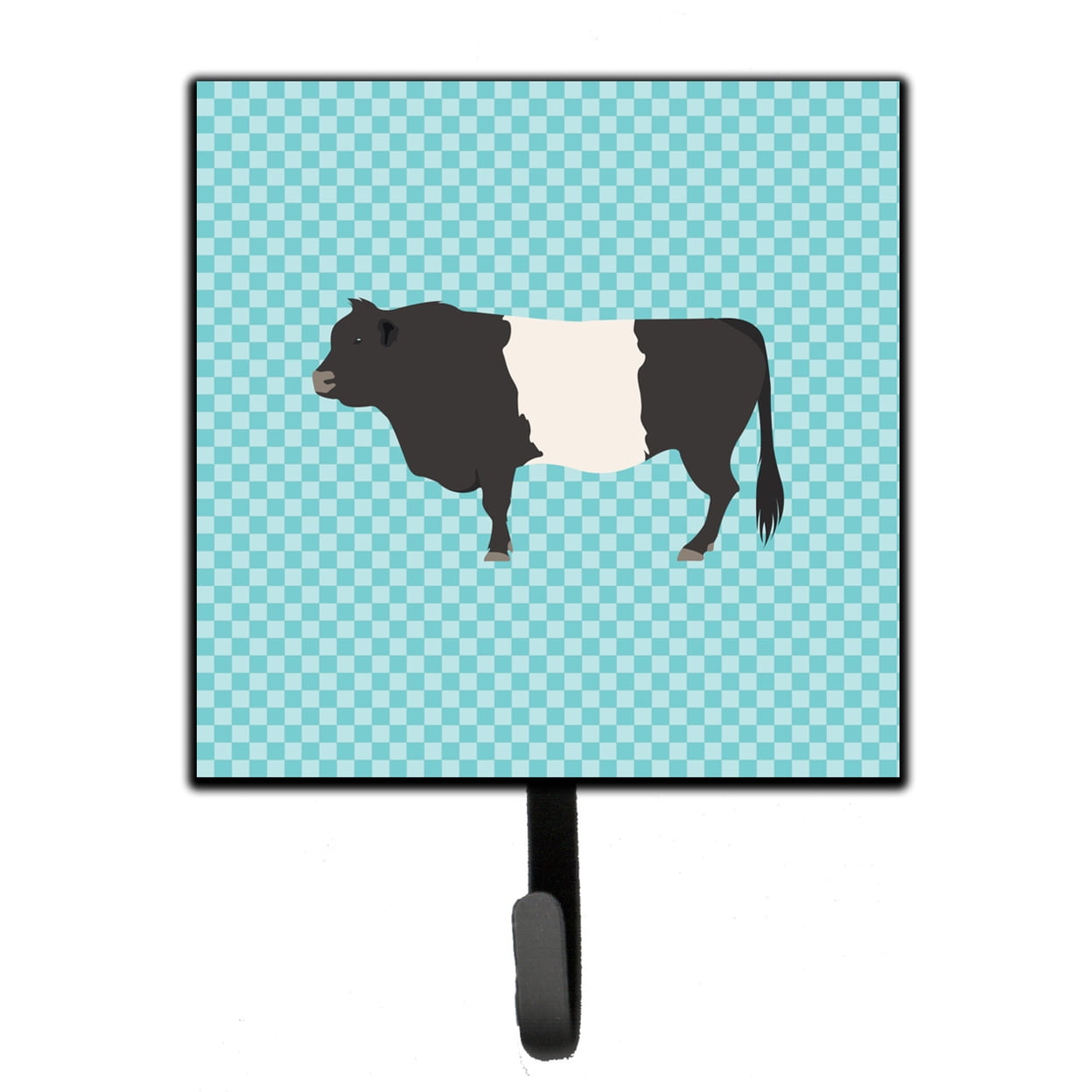 Belted Galloway Cow Blue Check Leash or Key Holder