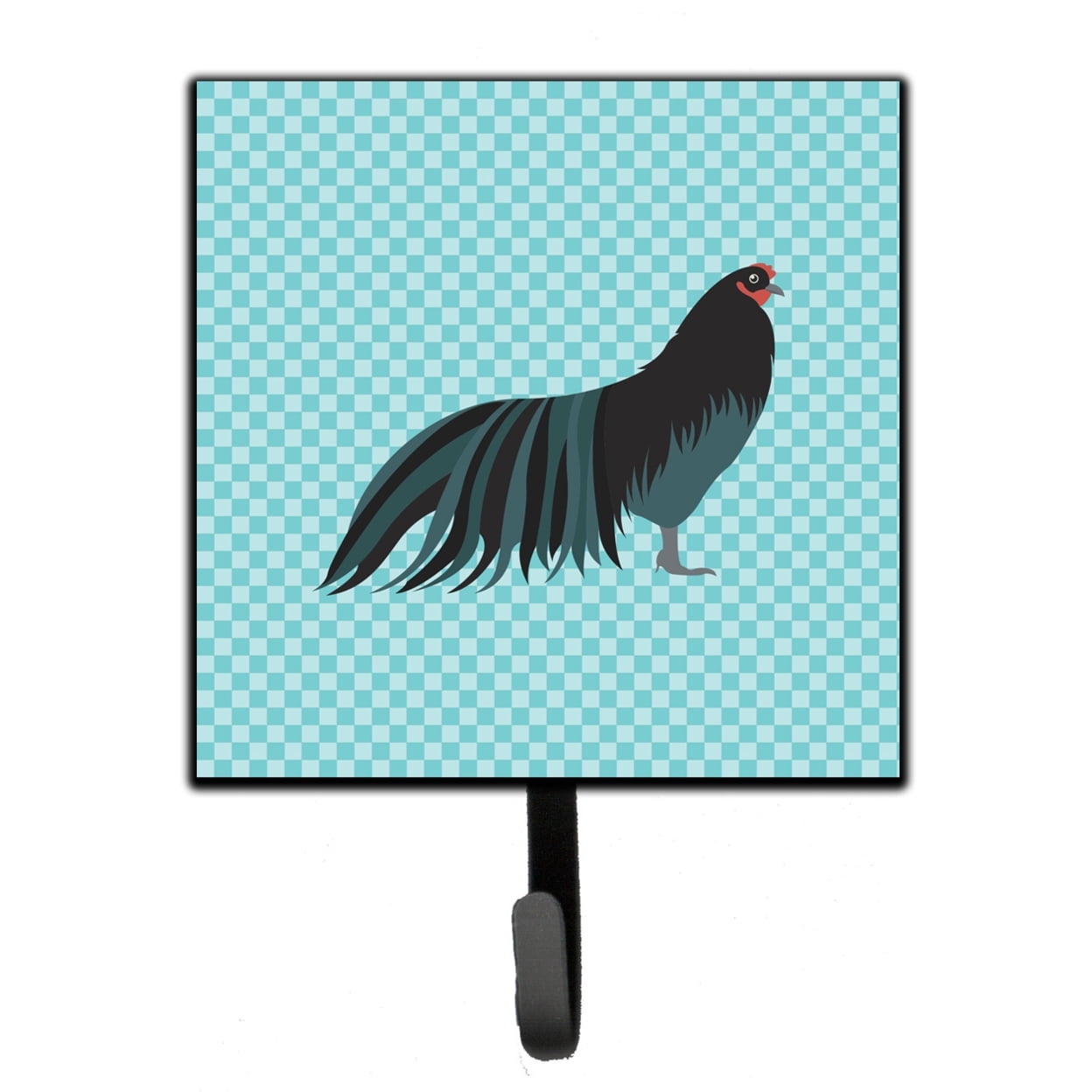 Sumatra Chicken Blue Check Leash or Key Holder