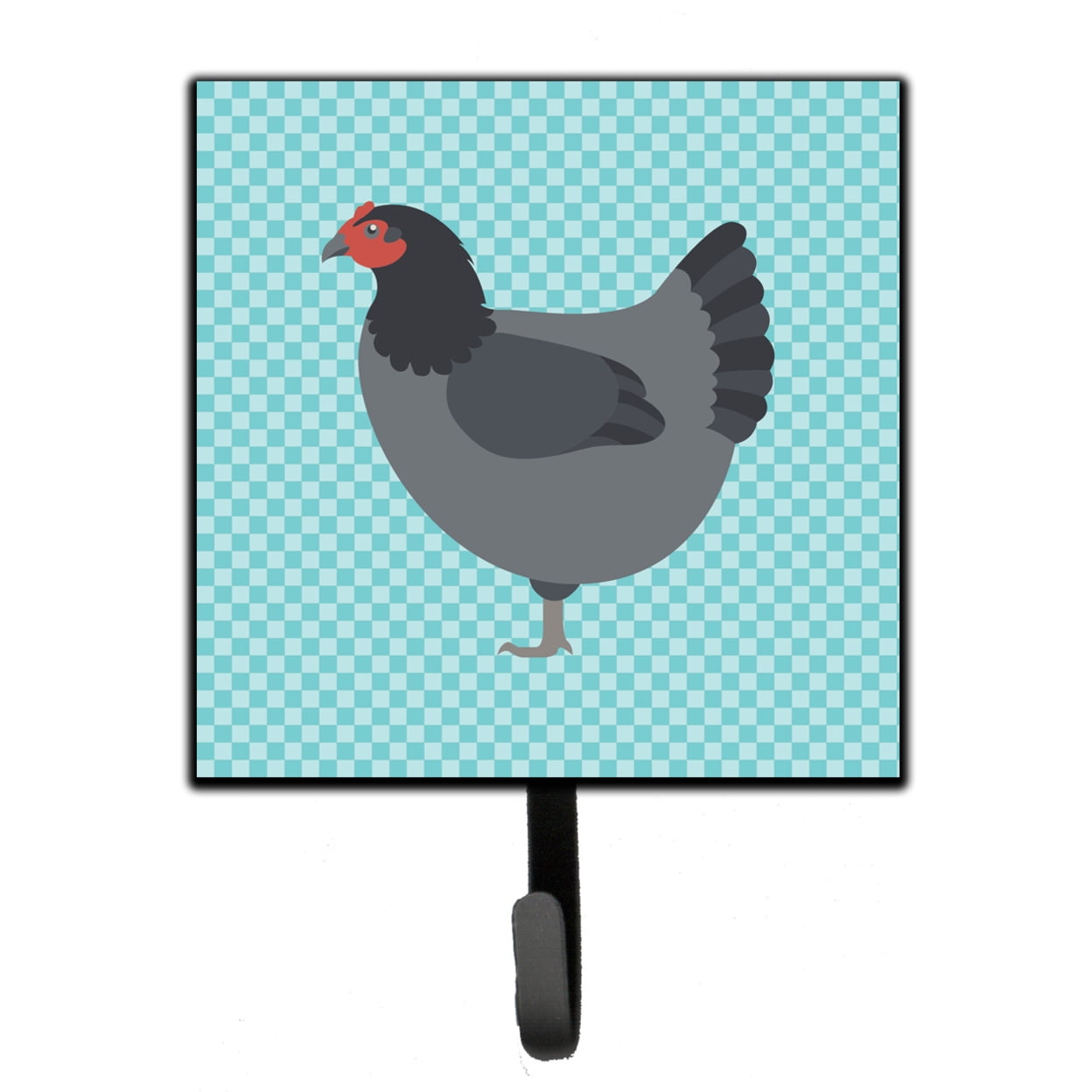 Jersey Giant Chicken Blue Check Leash or Key Holder