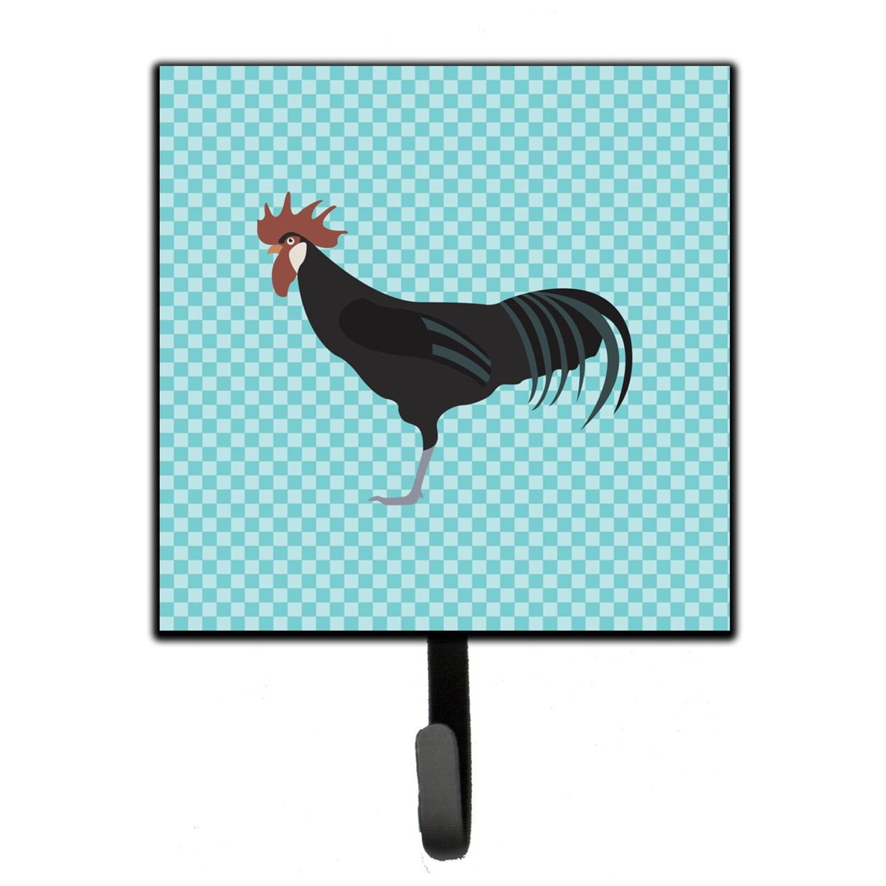 Minorca Ctalalan Chicken Blue Check Leash or Key Holder