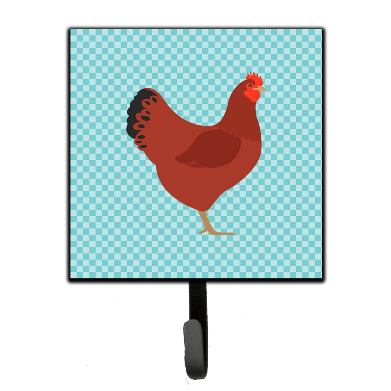 New Hampshire Red Chicken Blue Check Leash or Key Holder