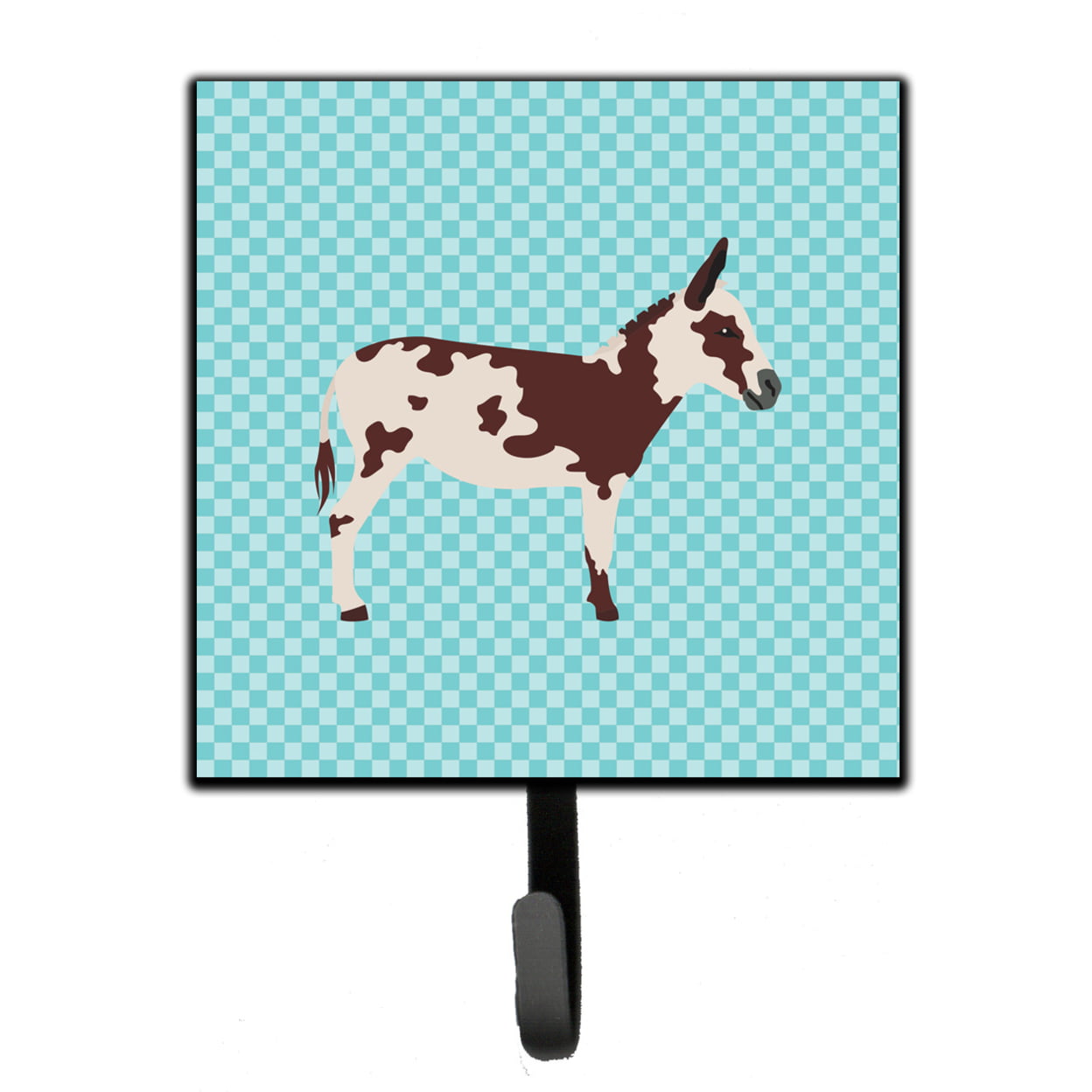 American Spotted Donkey Blue Check Leash or Key Holder