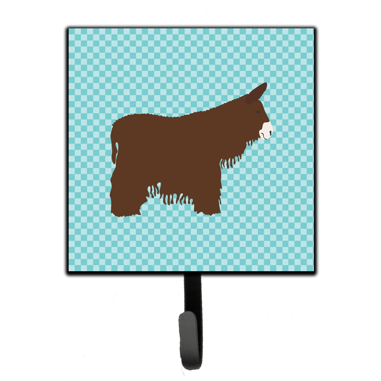 Poitou Poiteuin Donkey Blue Check Leash or Key Holder