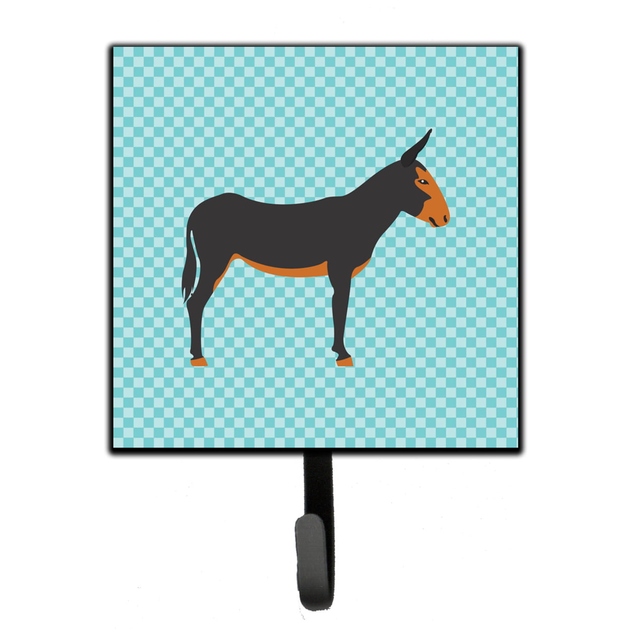 BB8029SH4 Catalan Donkey Blue Check Leash or Key Holder