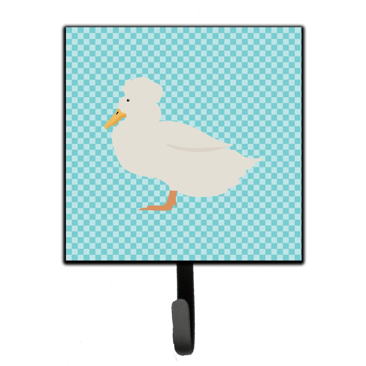 Crested Duck Blue Check Leash or Key Holder