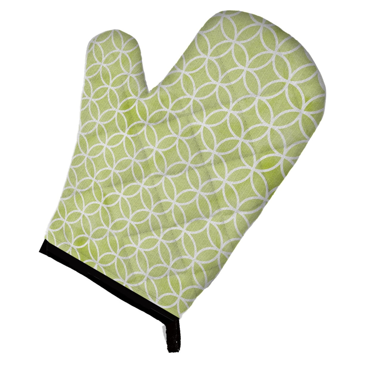 Gemoetric Circles on Green Watercolor Oven Mitt - Green