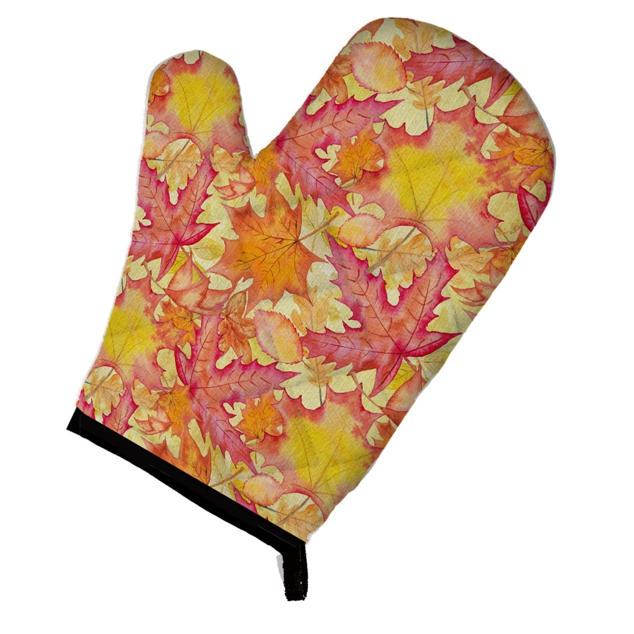 Fall Leaves Watercolor Red Oven Mitt