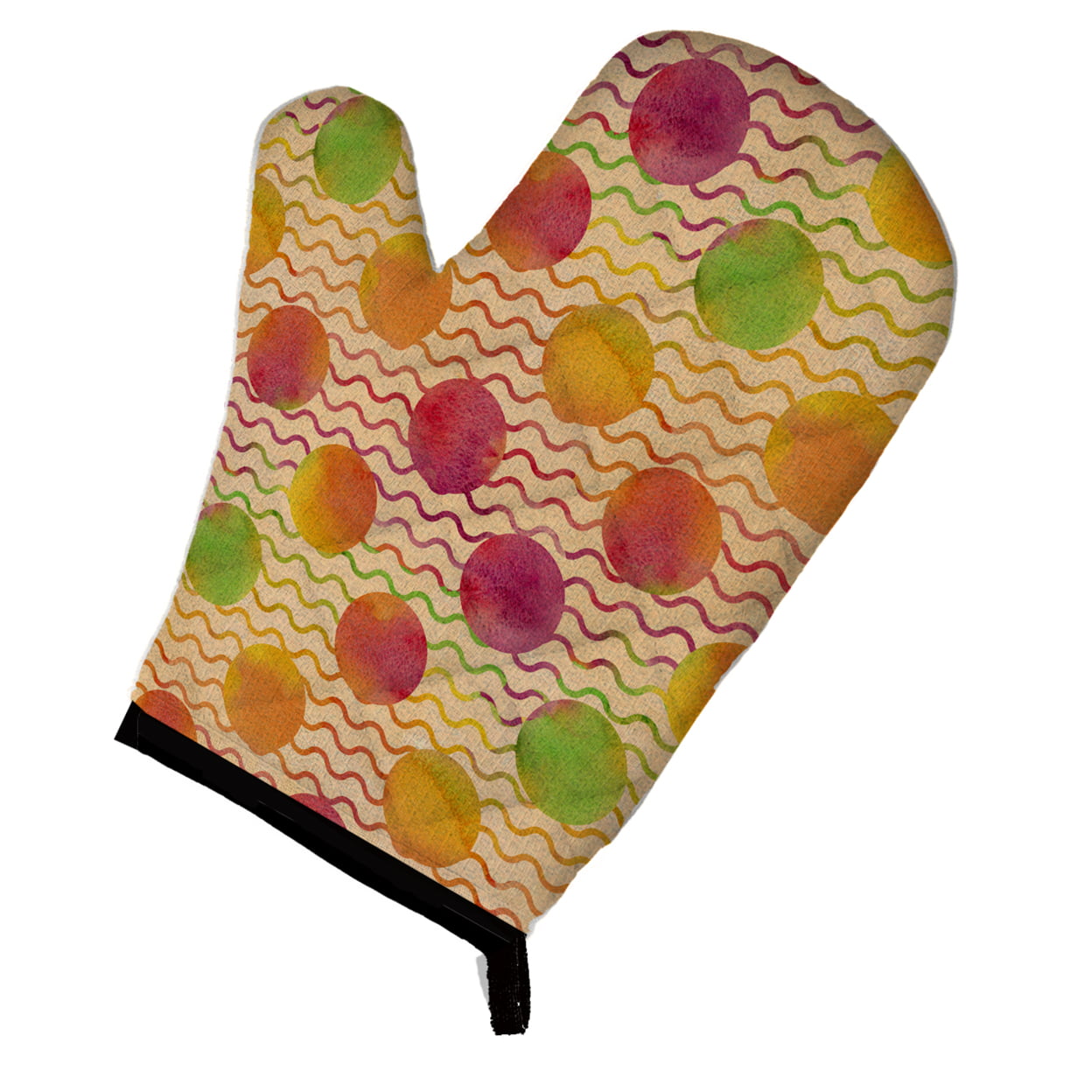 Watercolor Rainbow Dots & Sqiggles Oven Mitt
