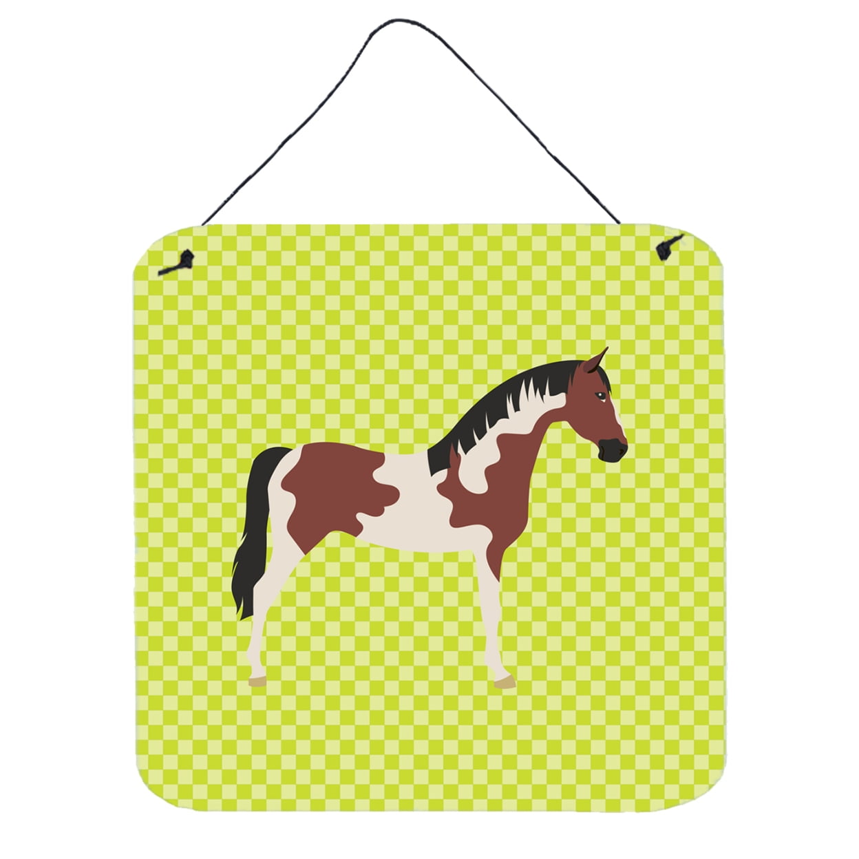 Picture of Carolines Treasures BB7733DS66 Pinto Horse Green Wall or Door Hanging Prints, 6 x 6 in.