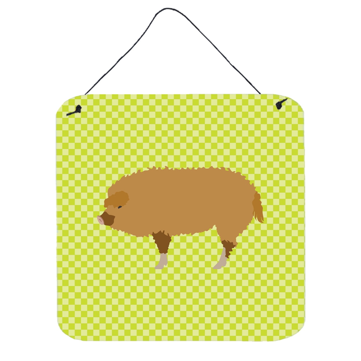 Picture of Carolines Treasures BB7760DS66 Hungarian Mangalica Pig Green Wall or Door Hanging Prints, 6 x 6 in.