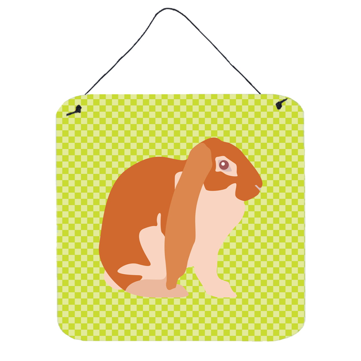 Picture of Carolines Treasures BB7788DS66 English Lop Rabbit Green Wall or Door Hanging Prints, 6 x 6 in.