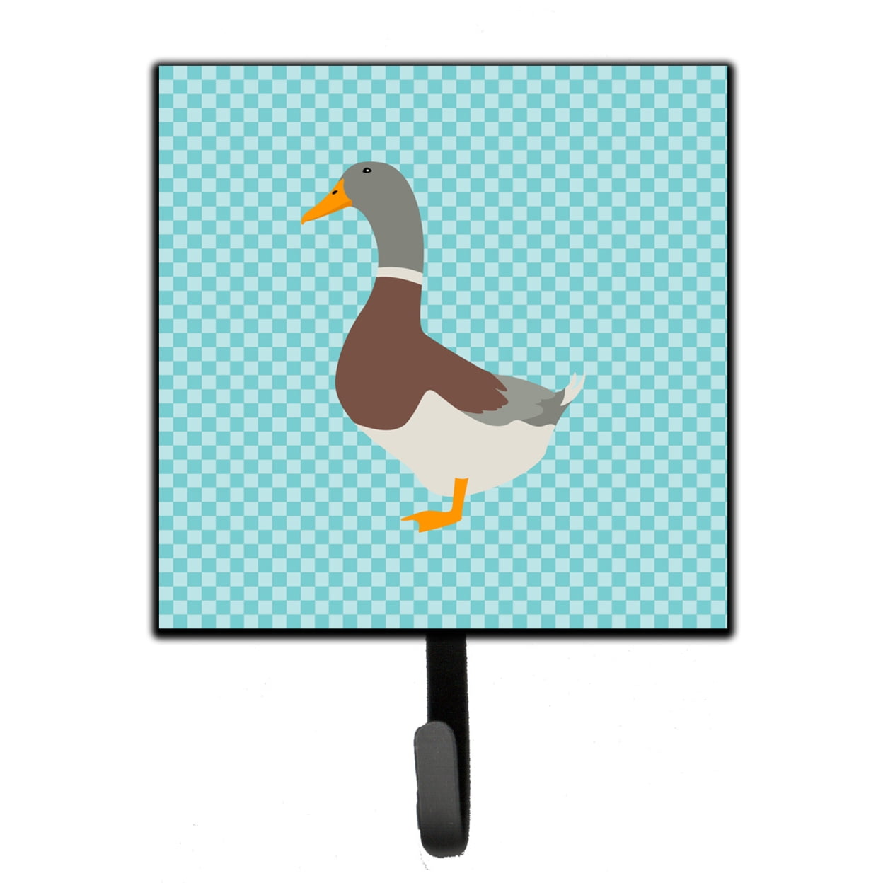 Saxony Sachsenente Duck Blue Check Leash or Key Holder
