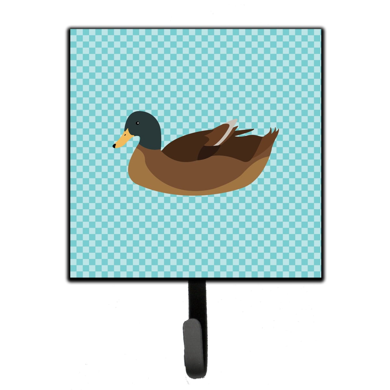Khaki Campbell Duck Blue Check Leash or Key Holder