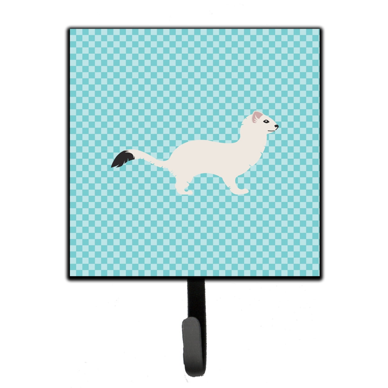 Stoat Short Tailed Weasel Blue Check Leash or Key Holder