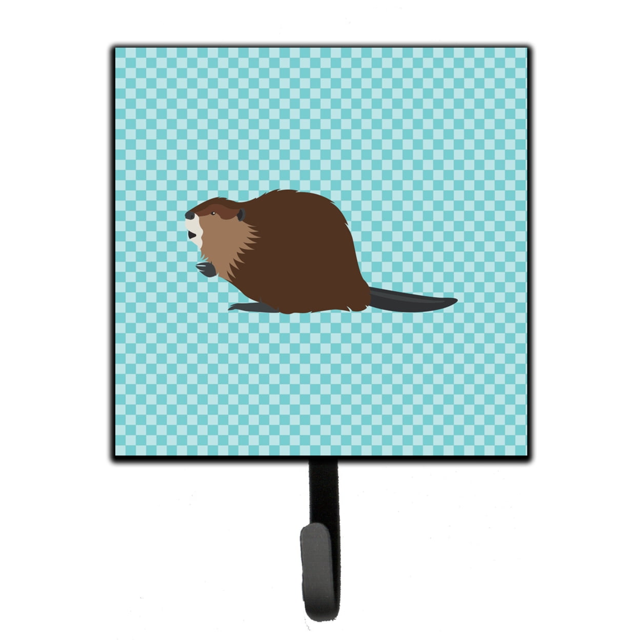 Eurasian Beaver Blue Check Leash or Key Holder