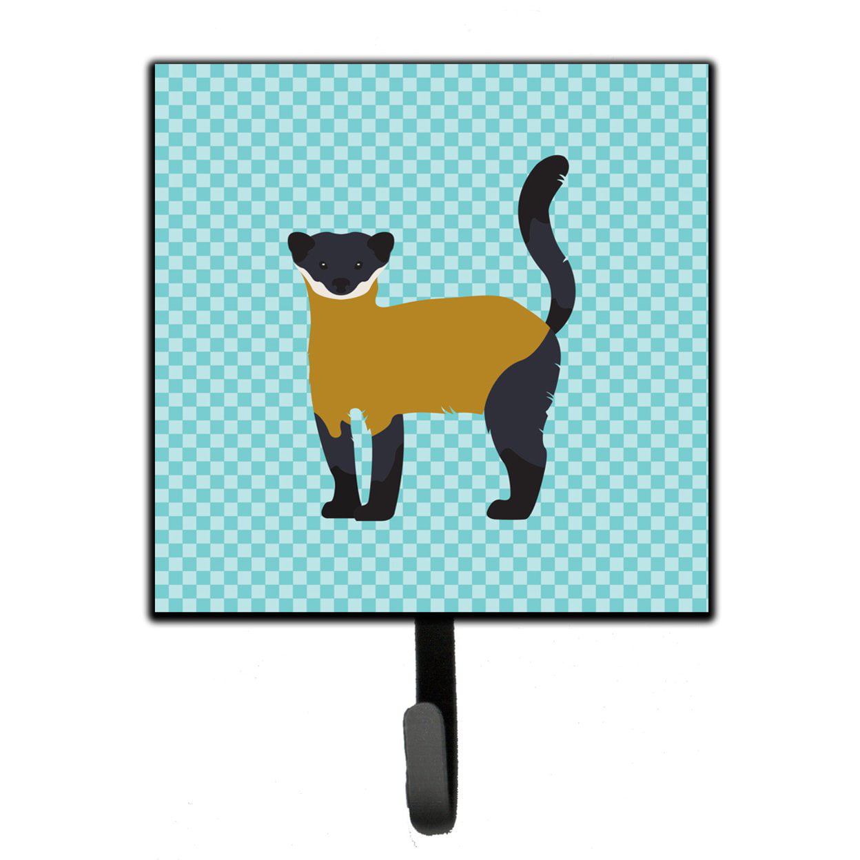Picture of Carolines Treasures BB8048SH4 Yellow-Throated Marten Blue Check Leash or Key Holder
