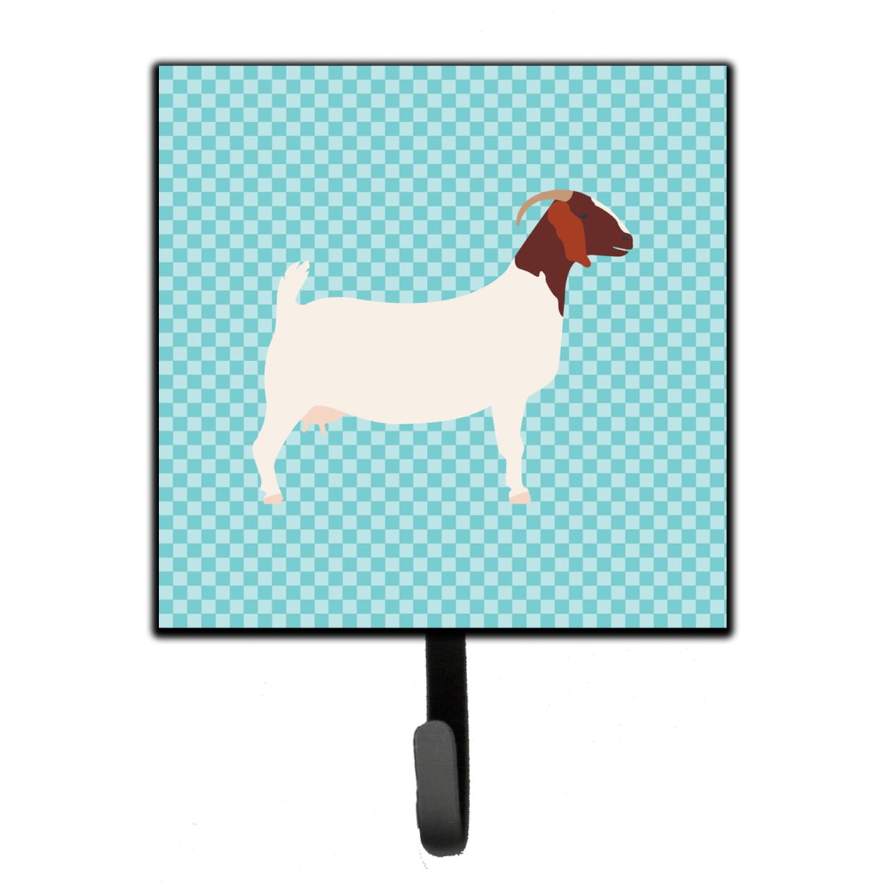 Boer Goat Blue Check Leash or Key Holder