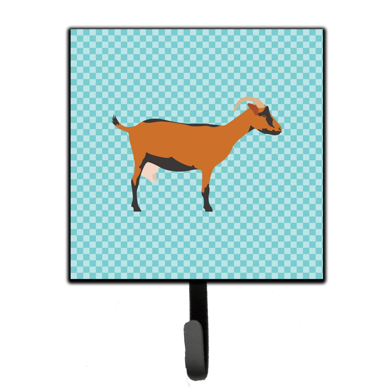 Oberhasli Goat Blue Check Leash or Key Holder